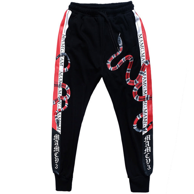 Snake Print Fashion Fitness Jogger Pants