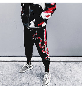 Snake Print Fashion Fitness Jogger Pants
